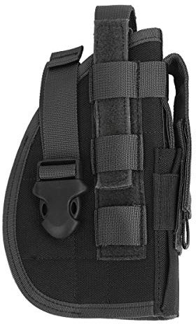 ANSNOW Waffenholster, Beinholster, Taktischer Oberschenkel-Pistole, Militär-Airsoft-Halter, Rechtshändig Verstellbar/Schwarz-Klein/L