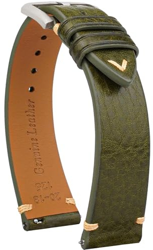 Gomvadr Quick Release Lederarmband, Öl Wachs Leder Uhrenarmbänder, Italienische Kalbsleder Uhrenarmbänder Ersatzband für Männer Frauen 16 18 19 20 21 22mm