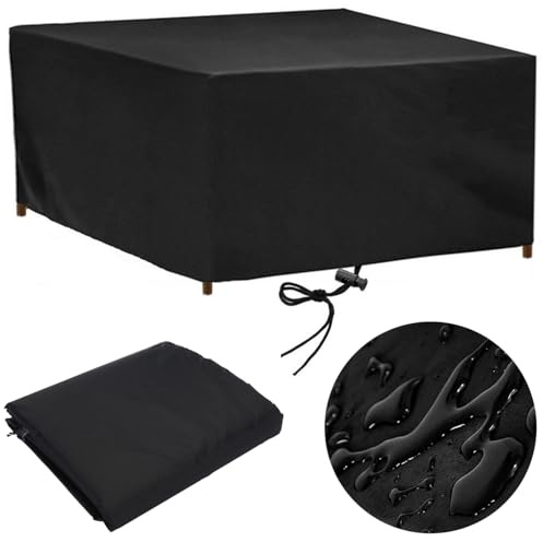 rngcpto Housse Salon de Jardin Exterieur 107x107 Housse Table de Jardin 107x107x79cm Impermeable Housses pour Mobilier de Jardin Anti-UV Housse de Protection Salon de Jardin Bache Table Exterieur