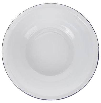 DOITOOL Palangana Esmaltada Vintage Grande 34 Cm, Bol Para Mezclar Pan y Lavar Verduras, Cuenco De Esmalte Blanco Antigoteo, Resistente y Multifuncional Para Cocina y Lavado Doméstico