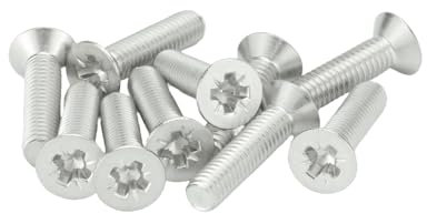M5 (5mm x 25mm Incl Head) Pozi Countersunk Machine Screws - BZP (Pack of 20)
