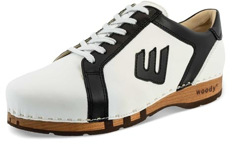 woody Herren Wayne Clog Sneaker, Weiss-Schwarz, 40 EU