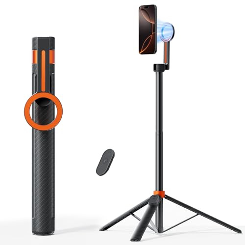 TODI 65 Magnetic Tripod for iPhone with Remote, Selfie Stick for iPhone Magsafe, Cell Phone Tripod Stand for Recording, Travel Tripod Compatible with 16/15/14/13/12 Series