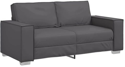 vidaXL Zweisitzer-Sofa Grau 180 cm Kunstleder | Ideal für enge Räume oder Wohnungen, Kunstleder in schickem Grauton, Weiches Schaumstoffpolster für entspanntes Chillen