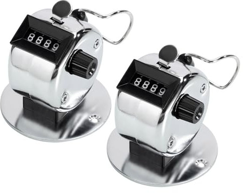 Tallies Counter 4-stelliger Clicker-Zähler aus Metall, Handzähler, Klicker, Spielfeldzähler, zum Zählen von Stricken, Coaching