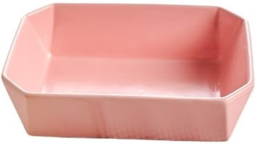 Fuente para Hornear Fuente de cerámica for Hornear, Cacerola y lasaña, 20 x 15 x 5,7 cm, Rectangular, Profunda, Apta for Horno, for Hornear, Asar y Servir. Bandeja para Hornear(Pink)