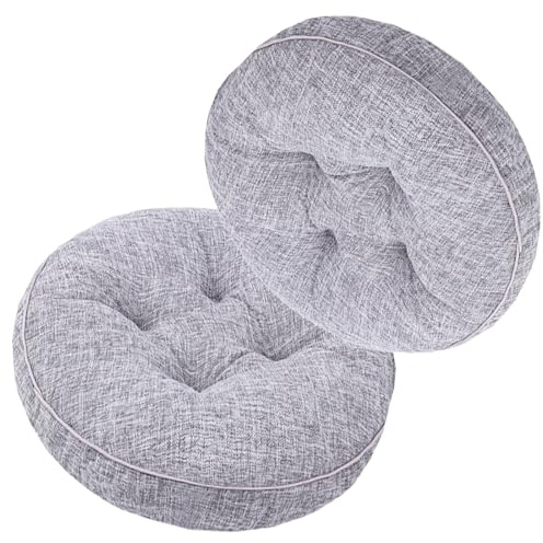 Set of 4 Round Cushions for Dining Chairs 40x40/45x45cm Comfortable Upholstered Seat Pads for Indoor & Outdoor Use - Kitchen Garden Office Living Room Decor