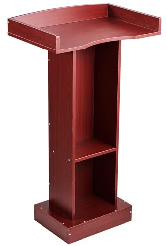 VEVOR Supporto per Podio in Legno Altezza 105 cm, Scrivania per Laptop con Ampia Superficie di Lettura, Spazio di Archiviazione, Podio da Pavimento per Aule, Conferenze Chiese Evento