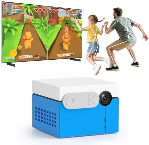 KINHANK Kids Game Console, 40+ TV Interactive Motion Games for Boys Girls | MotionX Sensing Educational Video Sports, Indoor Puzzle, Plug&Play, Controller-Free/Continuous Updates, Toy Gift for Family