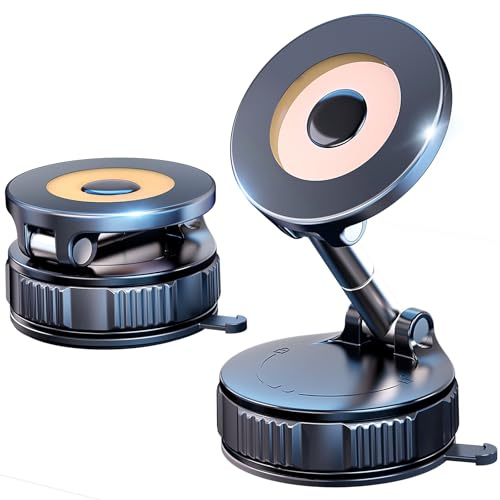 Giftorld Soporte magnético para teléfono para coche, espejo, escritorio, base giratoria de 360°, fuerte succión y agarre estable, soporte de teléfono mejorado para iPhone y Android