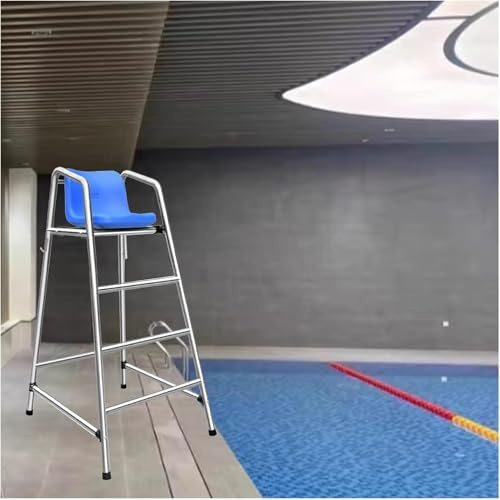 AVLLSO Stahl Poolleiter Abnehmbarer Rettungsstuhl Barstool, 3,9 4,9 5,9 Fuß hoch Edelstahl Beobachtungsstühl mit bequemem Sitz, Lasten 300kg / 660lbs(150cm/59in/4.9ft Tall)