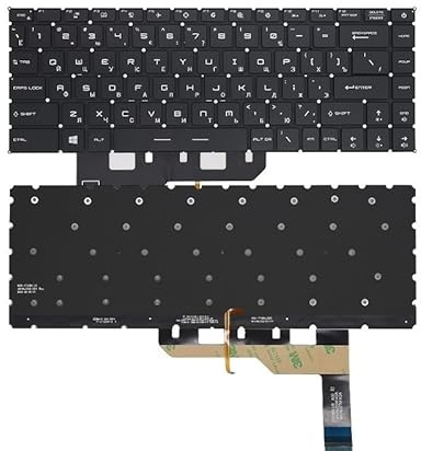 FDMOZRE Tastiera retroilluminata USA/Russa per MSI per Creator Z16 A11UET A12UX MS1571 V194222BK V203022AK Notebook(RU Black Backlit)