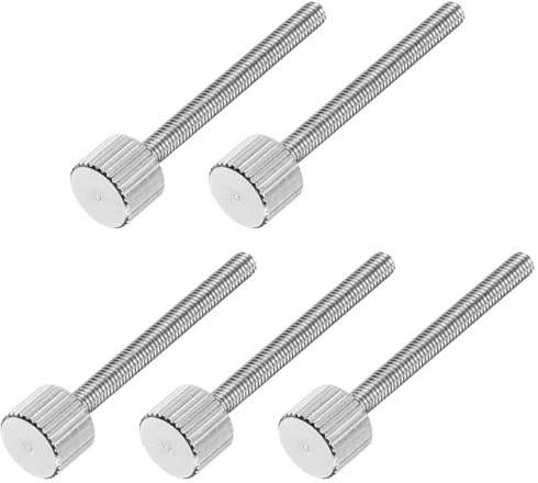 QUARKZMAN 5 Pcs Vis à Pouce Moletées M3 x 30mm, 304 Acier Inoxydable Tête Plate Filetée Complètement Boulons Moletés Pour Maison, Électronique, Machine