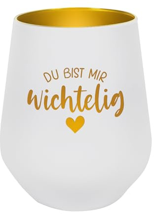 Herz & Heim® Windlicht mit Gravur zu Weihnachten – Glas-Teelichthalter Du bist Mir wichtelig – Weihnachtsdeko Geschenkidee (Weiß)