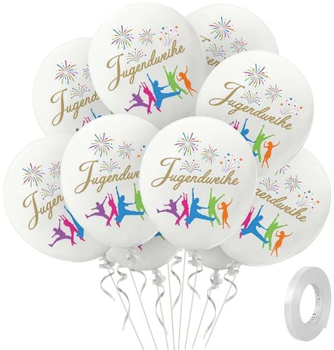 Jugendweihe Luftballons, 30 Stück Jugendweihe Deko Ballons, 12 Zoll Helium Ballon Weiß für Junge Mädchen, Alles Gute zur Luftballon Deko Party Gastgeschenke Jugendweihe