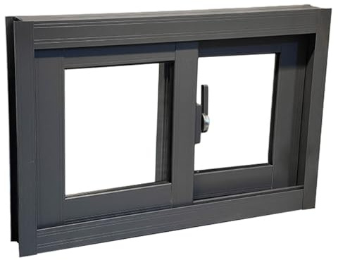 Schiebefenster aus Aluminiumlegierung, doppelt verglast, 40 x 60 cm, energieeffizientes Kellerfenster für Wohnmobile, perfekt für Küche, Bad und WC