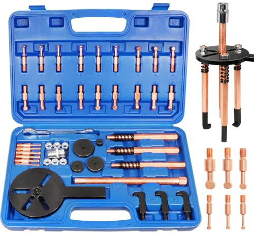 ANVINKU 36-in-1 Lagerabzieher Set, Innenlager Abzieher Werkzeug | Sackloch Kugellager Abzieher, Radlager Werkzeug mit Blaue Aufbewahrungsbox für Automotive Maschinen Wartung Traktor Industrie