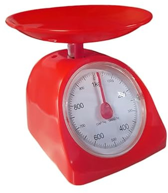Bilancia meccanica da cucina, 1 kg, colore: Rosso