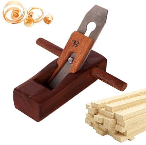 Pialla manuale in legno – Pialla manuale multifunzionale, comoda e in mogano, pialla manuale per legno, forniture per falegnameria, fai da te per tagliare, lavorazione del legno