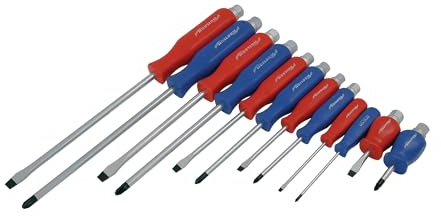 Neilsen CT1506-12pc Pound Thru Screwdriver Set with Slotted and Pozi Drive Sizes, Supplied in Blow Mould Case, Ideal for General Screwdriving Applications