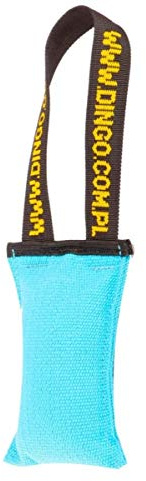 Dingo Hundespielzeug Beisswurst Agility Baumwolle, Blau, 15 x 6 cm | Mit Griff, Handgefertigt, Für Bisstraining, Apportieren, Schwimmfähig 15602