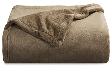 Bedsure GentleSoft Fleece Blanket Twin Size Camel - 300GSM Lightweight Plush Fuzzy Cozy Soft Warm Blanket for Bed, Sofa, Couch, Travel, Camping, 60x80 inches