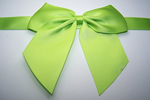 Schleifenparadies 2 grüne Selbstklebende Geschenkschleife mit 40 cm langem Befestigungsband, Schleife Macht Ihr Geschenk zum Hingucker