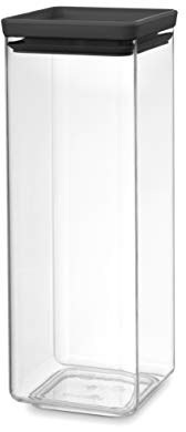Brabantia 122408 Tasty+ Square Canister, Dark Grey, 2.5 L