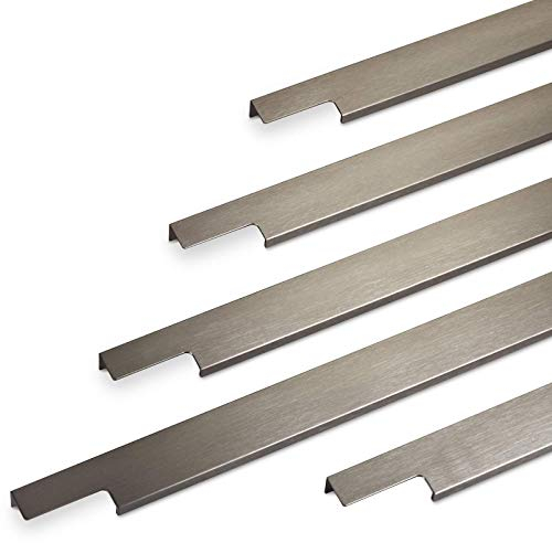 Möbelgriff BLANKETT 595 mm Edelstahloptik gebürstet Griffprofil für rückseitige Verschraubung Schubladengriff Schrankgriff von SO-TECH®