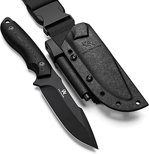 ODENWOLF Outdoor-Messer AMBULO mit Kydex Holster - Edles Jagdmesser aus einem Stück D2 Stahl gefertigt - DAS Bushcraft Messer - Perfektes Survival Messer