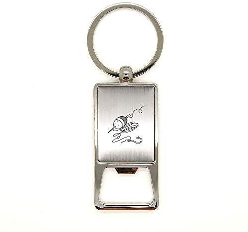 Porte clé en métal alu brossé Pêche flotteur 2 décapsuleur gravure laser