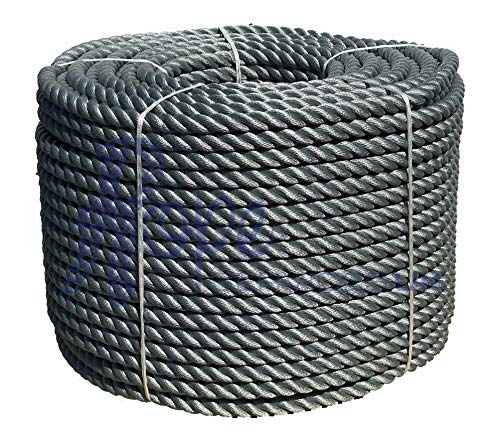 36mm 3 Strand Grey Decking Rope x 10 Metres, Garden Decoration Soft Handrail