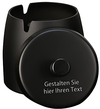 CGFN Personalisierter, edler Aschenbecher mit Anpassbarem Text - Wetterfest für Innenausen (schwarz)