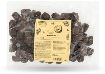 KoRo - Kokoskugeln in dunkler Schokolade 1 kg - Vegan - Ohne Alkohol - Die etwas anderen Pralinen