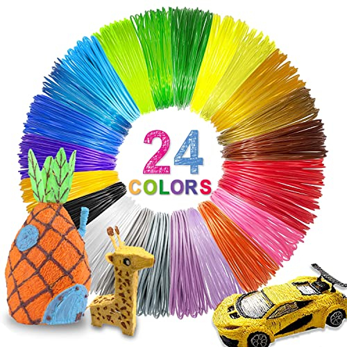 Uzone 3D Stift Filament Refills PLA 1.75 mm,24 Farben 3D Druck Nachfüllungen,Jede Farbe 3 Meters Gesamt 72 Meters pla 3D Stifte Filament für MYNT3D, SCRIB3D
