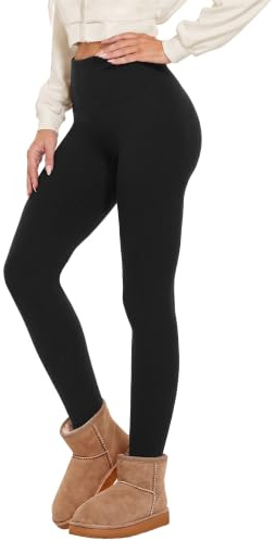 DDOBB Thermo Leggings Damen Winter High Waist Thermohose | Gefüttert mit weichem Innenfleece,Warme Sportleggins,Komfort-Stretch,Ideal für Laufen, Yoga & Alltag