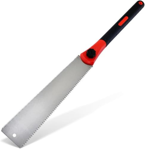 32 cm abnehmbare Handsäge, zweischneidige Gehrungssäge für konisches Holz, DIY, Bambus, Kunststoff Zugsäge (rot)