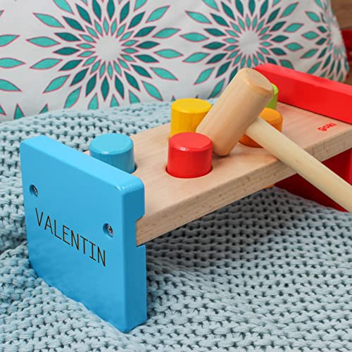 LittleStars Bunte Hammerbank aus Holz personalisierbar
