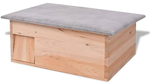 SHUJING Igelhaus, Entenstall, Igelhaus Winterfest Mit Boden Rattenklappe, Igel Futterhaus, Igelhotel, Hedgehog Houses, 45x33x22 cm Holz