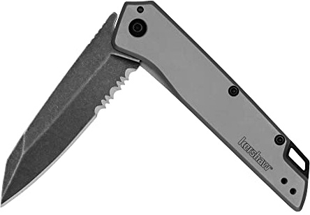 Kershaw Misdirect Pocket Knife, 2.9 Inch Stainless Steel Reverse Tanto Partially Serrated Blade, EDC with Assisted Opening, 3-Position Pocketclip, Everyday Carry Pocket Knife for Men and Women