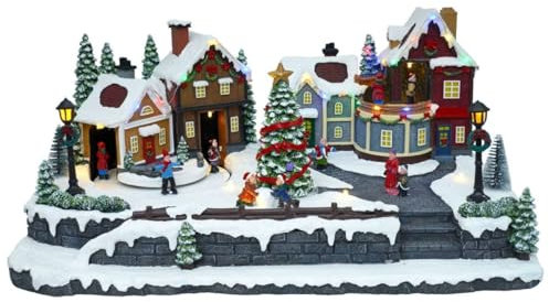 Feeric Lights et Christmas - Village de noël Rue piétonne animé/Musical 33 LED + transfo