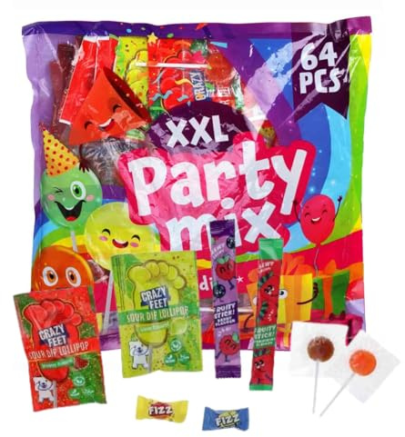Assorted Party Mix Sweets - 60 Bulk Sweets For Party Bags |Lollipops, Party Bag Fillers |Retro Sweets |Halloween |Easter |Pinata |Birthday |Halloween |Fun Gifts For Boys & Girls