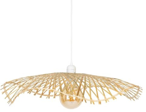 Atmosphera - Suspension Tess - Abat-jour en Bambou D58cm - Ampoule Non Incluse E27 40W - Luminaire pour Salon, Bureau, Chambre, Cuisine