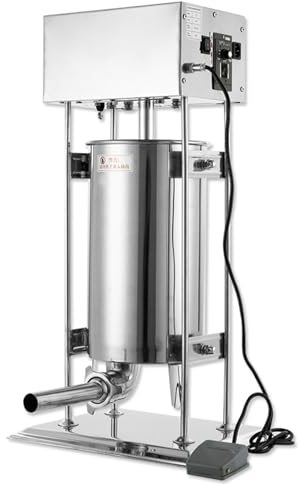 Insaccatrice Elettrica Per Salsicce Da 15 Litri, Insaccatrice Elettrica Verticale A Velocità Regolabile Insaccatrice Per Salsicce Per Carichi Pesanti In Acciaio Inossidabile Con 4 Tubi Di Ripieno, Ca