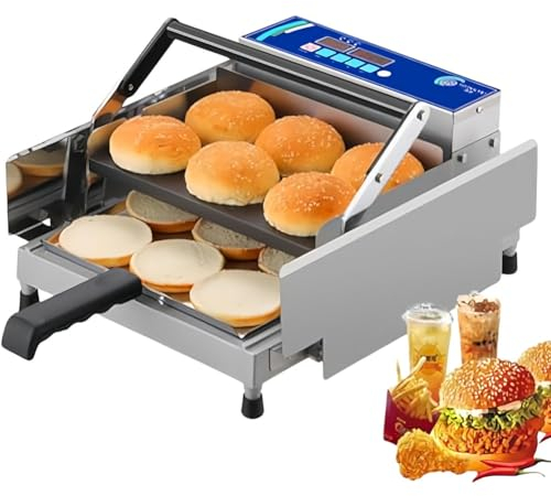 FURLOU Petite Machine Commerciale de Cuisson de Pain à Double Couche à Chauffage entièrement Automatique, minuterie de 0 à 60 Minutes, température réglable de 50 à 300 ° C, Invite sonore