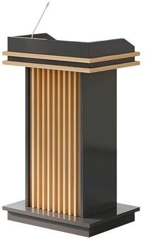 GLDWEY Rednerpult aus Holz,bodenstehende Kanze,Podiumstisch, Stehkanzel, Stehpult Mit Stauraum, Rednerpult Aus Holz for Kirche, Seminare, Hochzeiten(Size:mit Schublade,Color:Gittertyp)