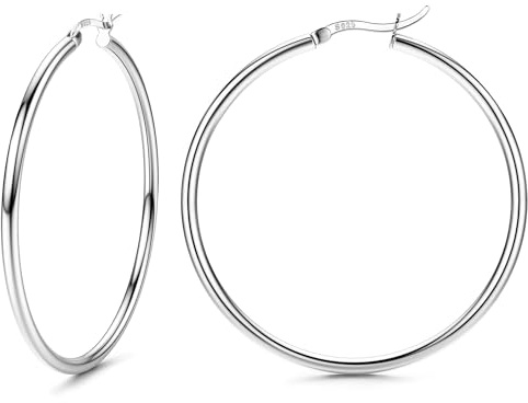 FIOROYAL Creolen Silber 925 für Damen Ohrringe Silber 925 Creolen 50MM