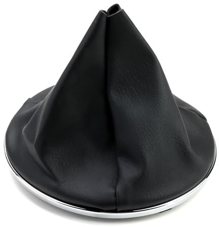 tinshow Soufflet de Levier de Vitesses en Similicuir Compatible avec Fiat 500 Soufflet Levier de Vitesse pour Fiat 500 avec Anneau de Retenue et Cadre Circulaire Chromé Soufflet Levier de Vitesse