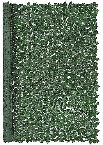 VEVOR Ivy Privacy Fence, 2440 x 1830 mm Artificial Green Wall Screen, Greenery Ivy Fence with Strengthened Joint, Faux Hedges Vine Leaf Decoration for Outdoor Garden, Yard, Balcony, Patio Décor