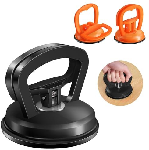 Tearmier 3Pcs Car Dent Puller Kit, Dent Removal Kit, Car Repair Dent Removal Tools, PowerfulDent Puller Suction Cup, for Car Body Dent, Glass,Screen,Tiles, Lifting and Objects (Black+Orange)